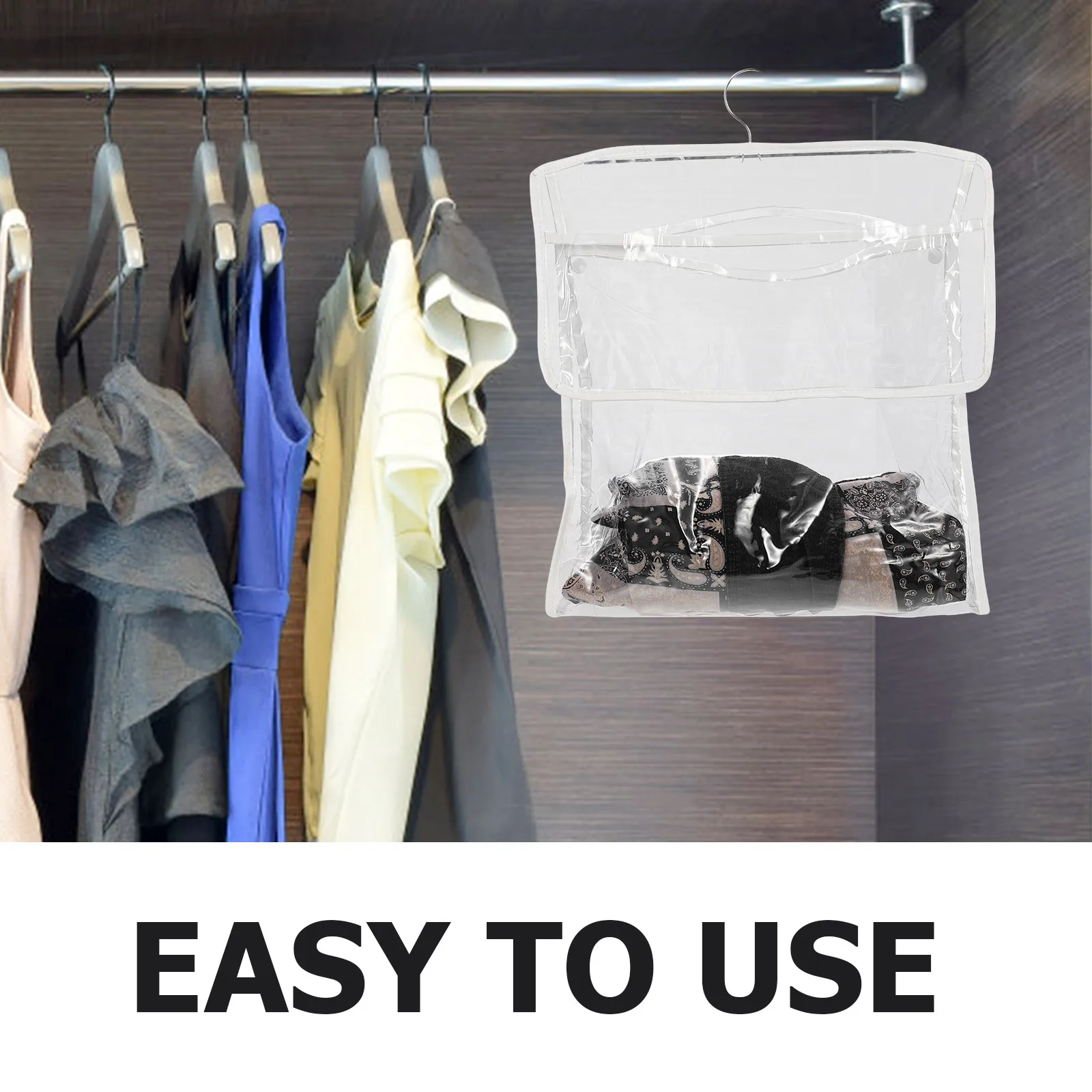 

Hook Bathroom Hanging Bag Toiletry Waterproof Clothes White Simple Storage Pouch Travel