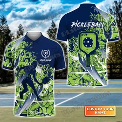Pickleball Personalized Name 3D Printed Premium Men's Polo Shirt Summer Street Casual Polo shirt Gift For Pickleball Player WK67