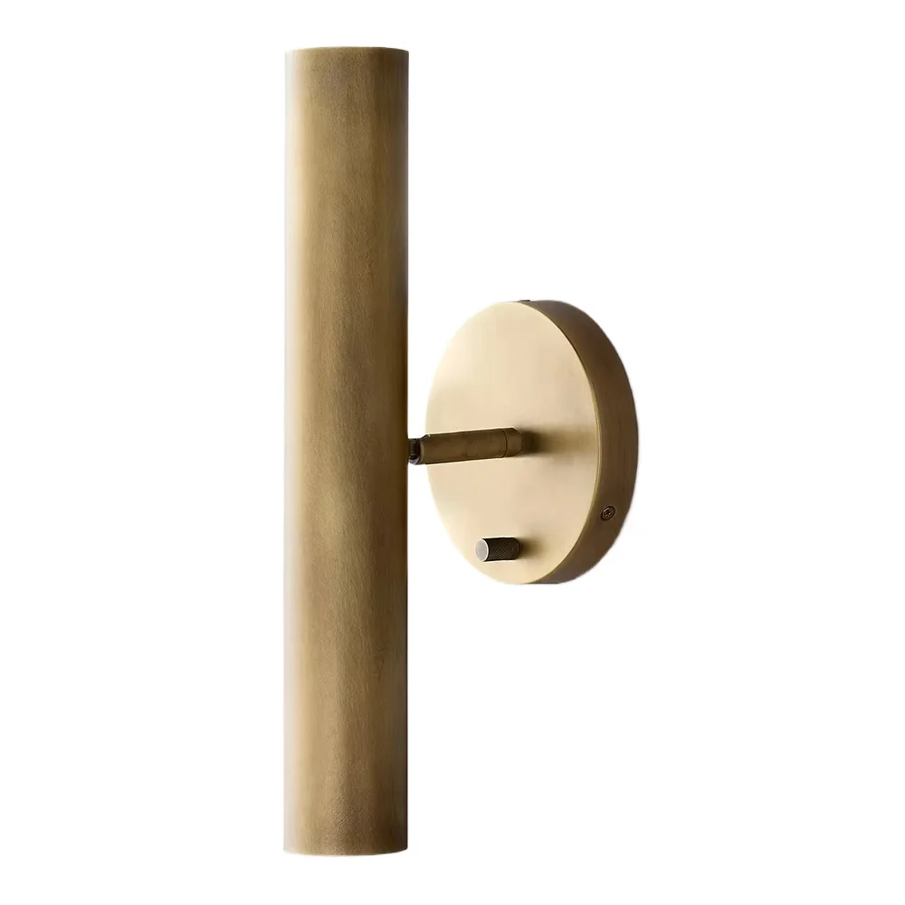 Brass wall lamp bedside hotel classic decorative lighting tube