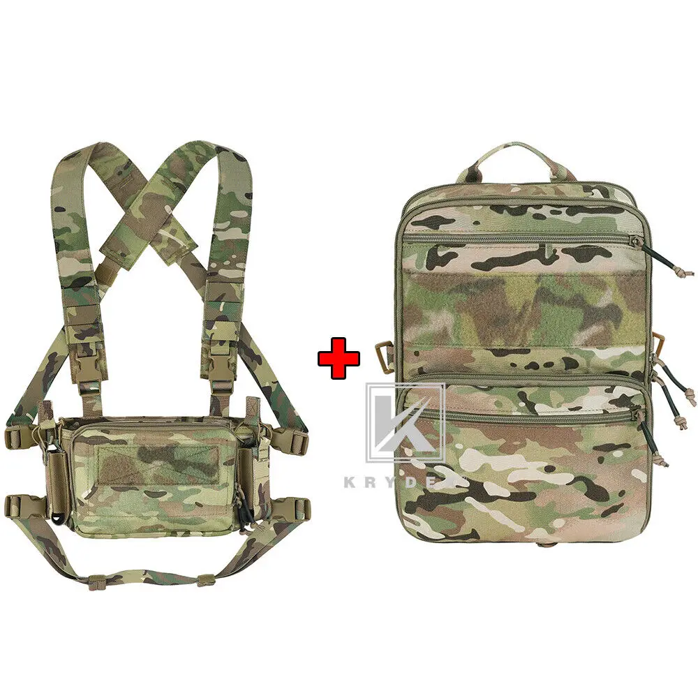 KRYDEX Tactical Flatpack D3 Backpack D3CR Chest Rig Vest Rifle AK M4 Pistol Magazine Pouch Hunting Paintball Hiking Camo Bag