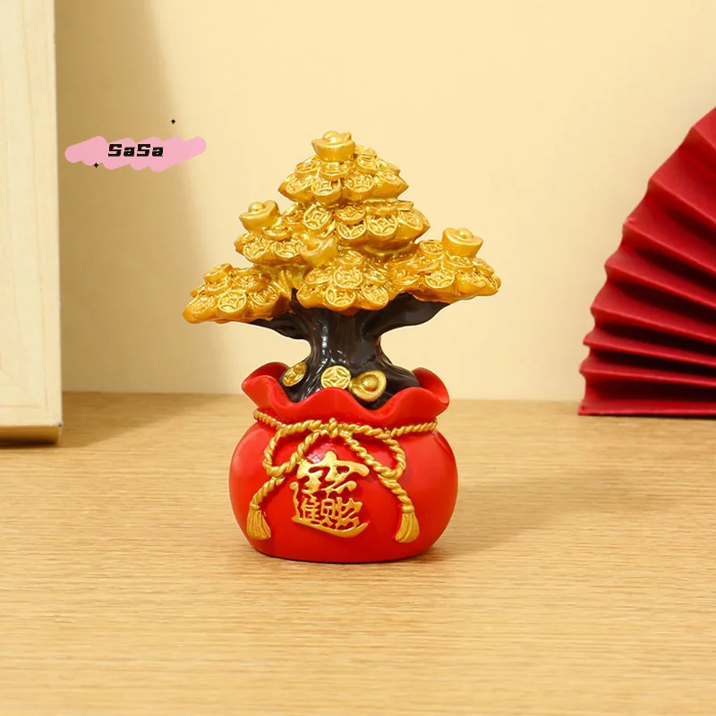 S-1Pc Chinese Feng Shui Money Tree Office Home Table Feng Shui Money Tree Cabinet Craft Plants Gift Stone Decorations Good Luck