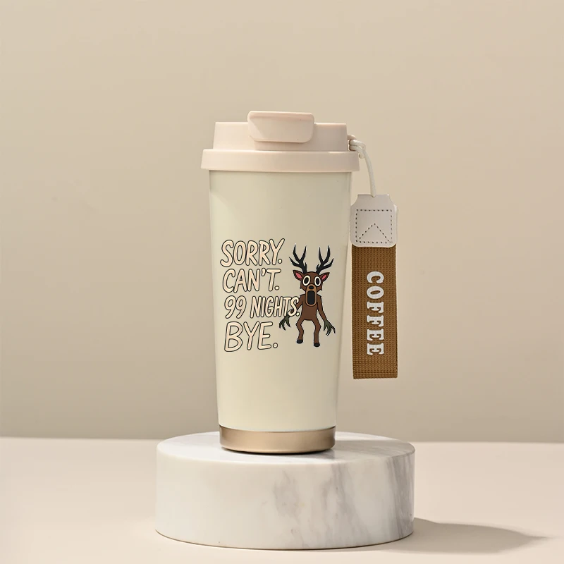 زجاجة مياه من الفولاذ المقاوم للصدأ 99 ليلاً في الغابة، كوب معزول محمول بسعة كبيرة، كوب ماء مطبوع عليه رسوم متحركة، هدية عيد ميلاد #4