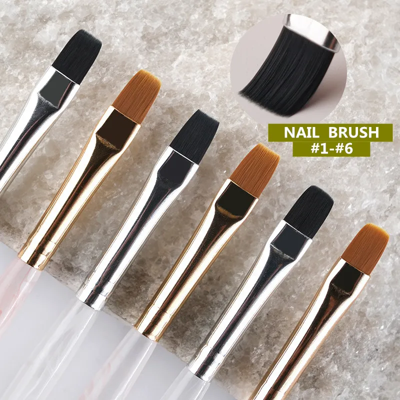 แปรงเพ้นท์เล็บเจล 1/3/6 ชิ้น สำหรับต่อเล็บอะคริลิค แปรงทำเล็บเจล