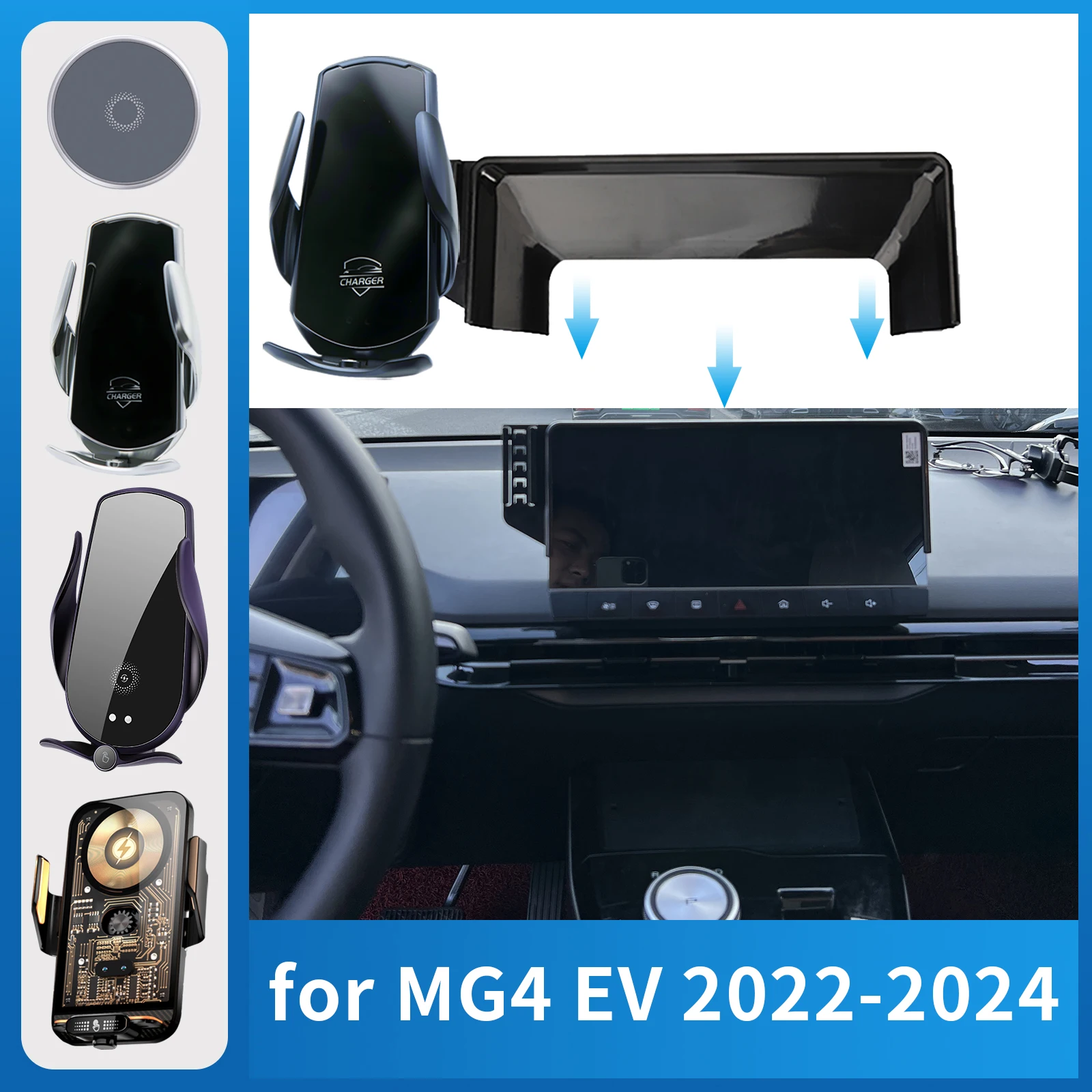 

Car Phone Holder Charging for MG 4 MG4 2022-2024 EV Screen Navigation GPS Bracket Base Accessories