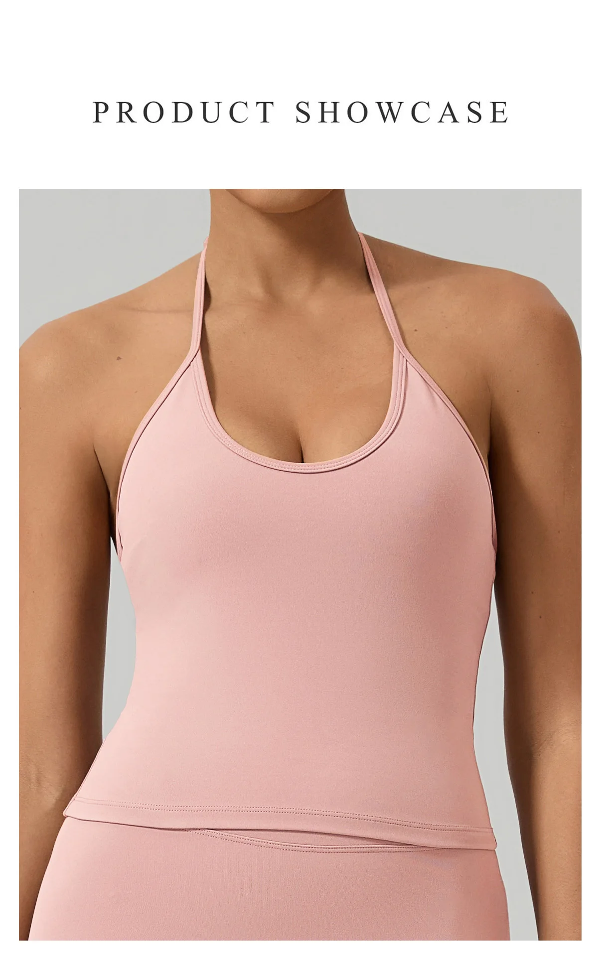 Ctenkevet Damen Rückenfreies Schnelltrocknendes Sport-Tanktop Ärmellos Stoßdämpfendes Support-Oberteil für Laufen Fitness-Radfahren – Detail 3