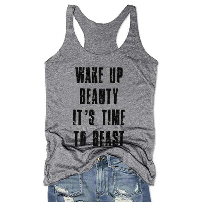 

Wake Up Tank Top Workout Tanks for Women Gym Tanks Cute Workout Tanks Top Muscle Tops Gift for Her Sexy Top m