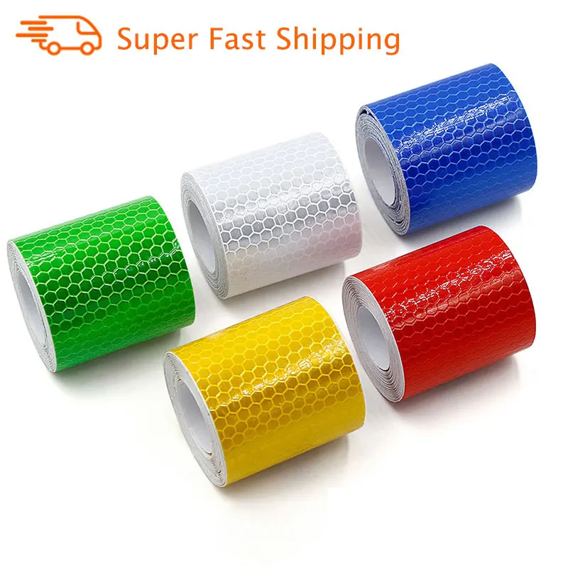 5cmx3m Cinta Reflectante Reflective fabric Reflector Tape Reflex tape Adhesiva Auto Car Film Crystal Honeycomb 30 mm