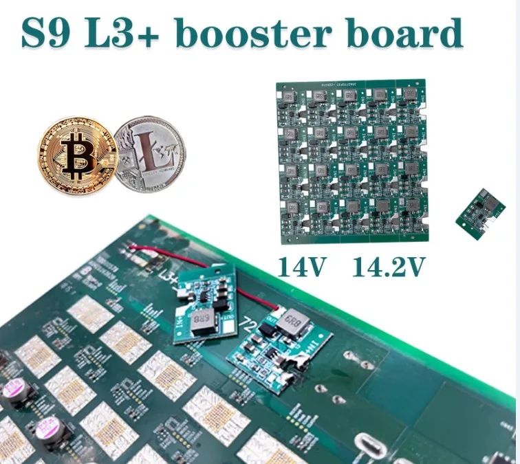 Asic mining machine Ant S9 L3+ quick repair boost repair boost module pcb board boost board output 14V DC3.7V-12V