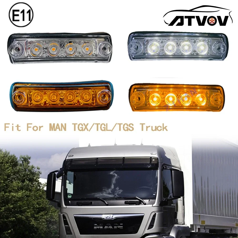 ATVOV 2pcs 24V LED Sunvisor Light 81252606121 For MAN Truck TGA TGL TGM TGS TGX Truck Cab Roof Marker Lamp Sun Visor Lights