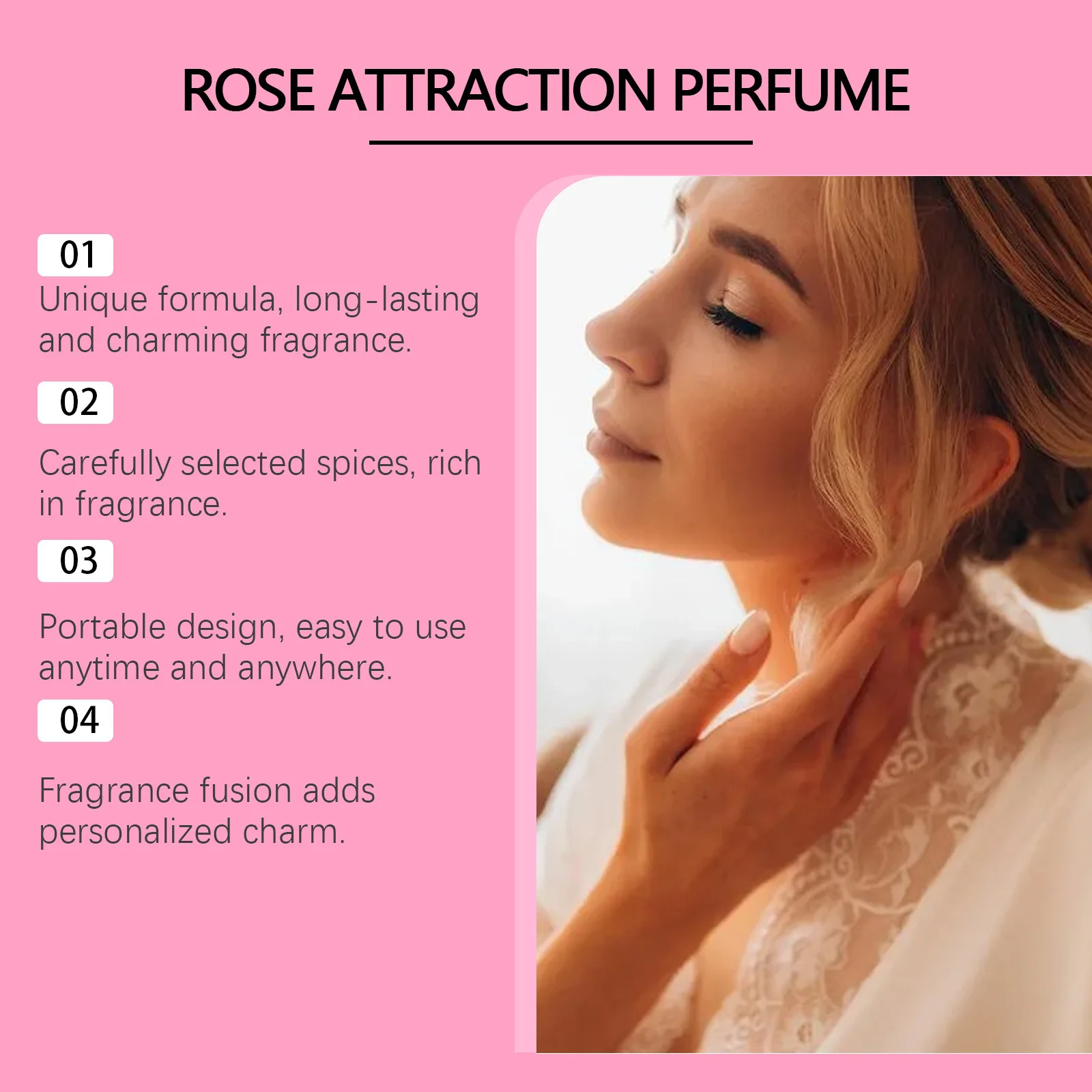 Sexuellement de rose pour femme, arôme durable, naturel, élégant, romantique, parfum frais, phéromone, notes florales portables, eau de parfum