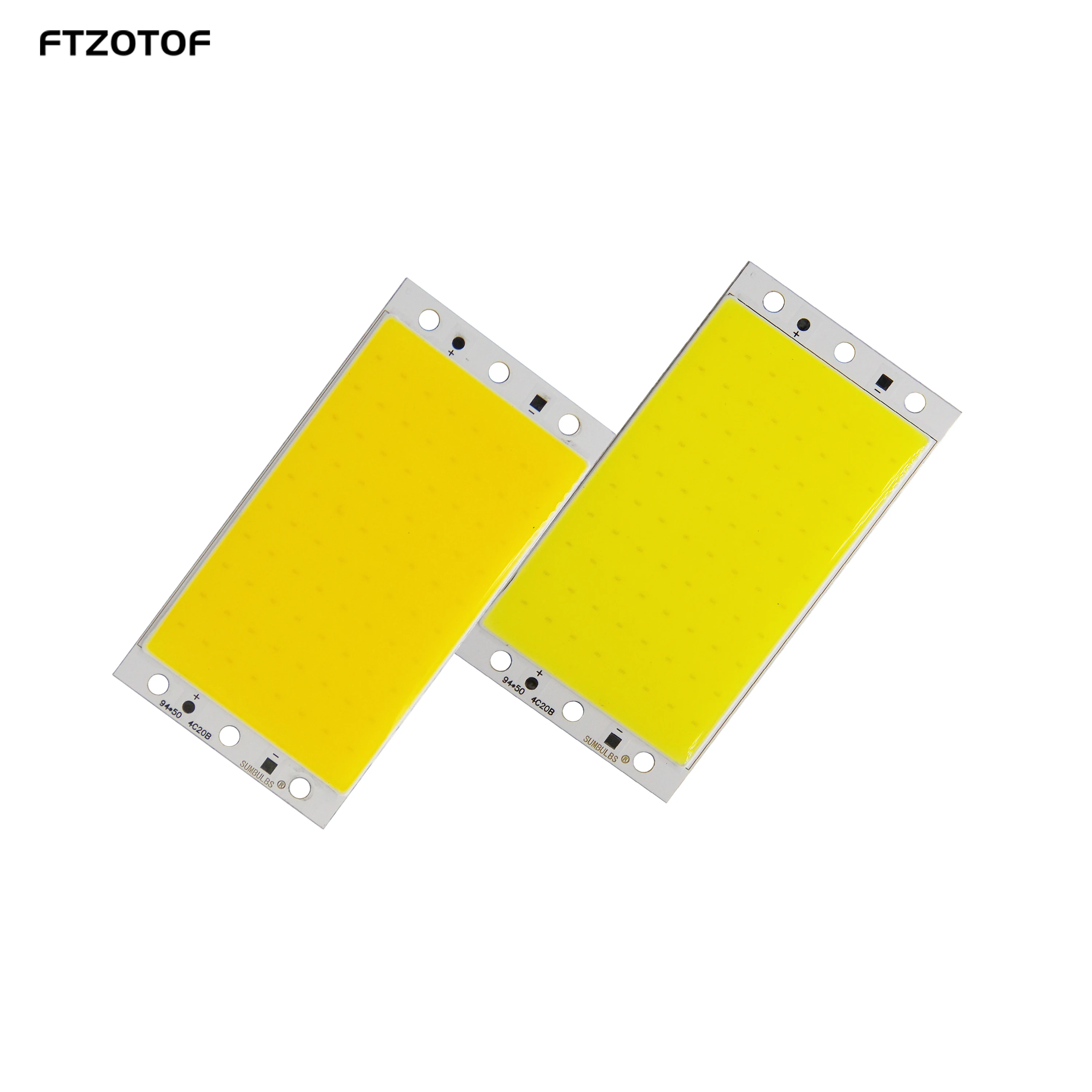 94x50mm LED 12V DC 15W COB Chip Onboard Warm Sun Pure White Blue Red LED Panel Lamp For Exterior Interior Car Bulb Light Source