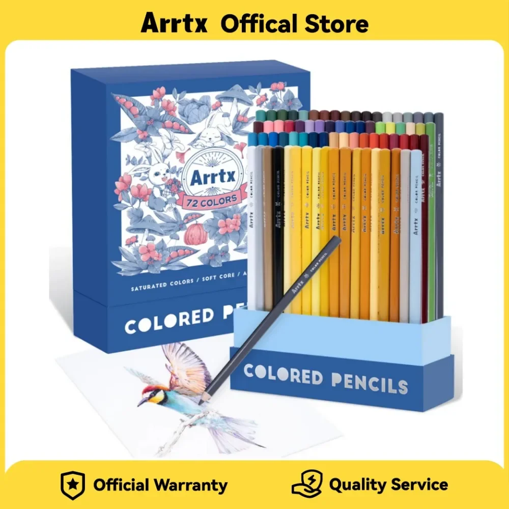 Arrtx 48/72/126 цветные карандаши с мягким сердечником для взрослых, раскраска, рисунок, смешивание, затенение, эскиз, живопись для начинающих художников