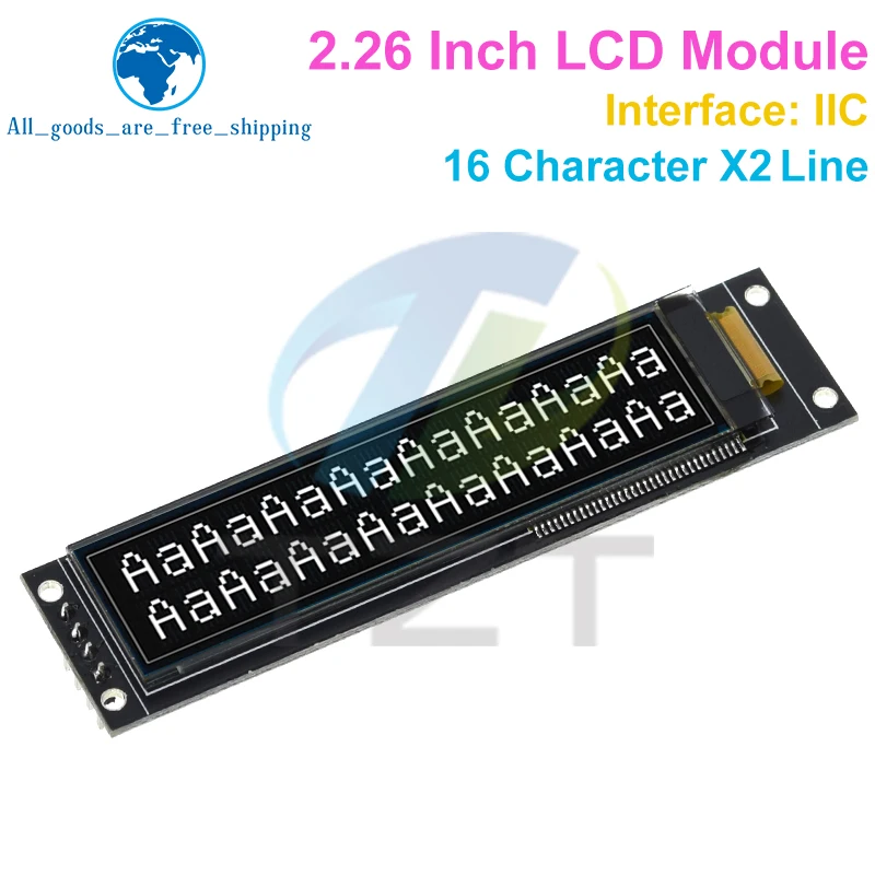 Imagem -03 - Tzt-módulo de Tela Oled Branco para Arduino Ips 1602 Caracteres Interface Iic Ks0066 Drive ic 3.3v 2.26 in 4pin