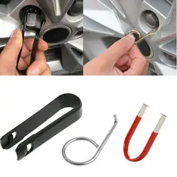 3 Pcs Universal Motors Tire Screw Cap Wheel Lug Bolt Nut Center Cap Remover Removal Tool Kit Plastic Nylon Stainless Steel