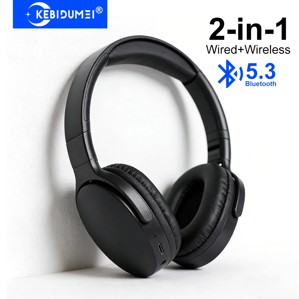 

Проводные + беспроводные гарнитуры 2-в-1, игровые наушники Bluetooth 5.3, складные наушники с низкой задержкой и шумоподавлением для iPhone