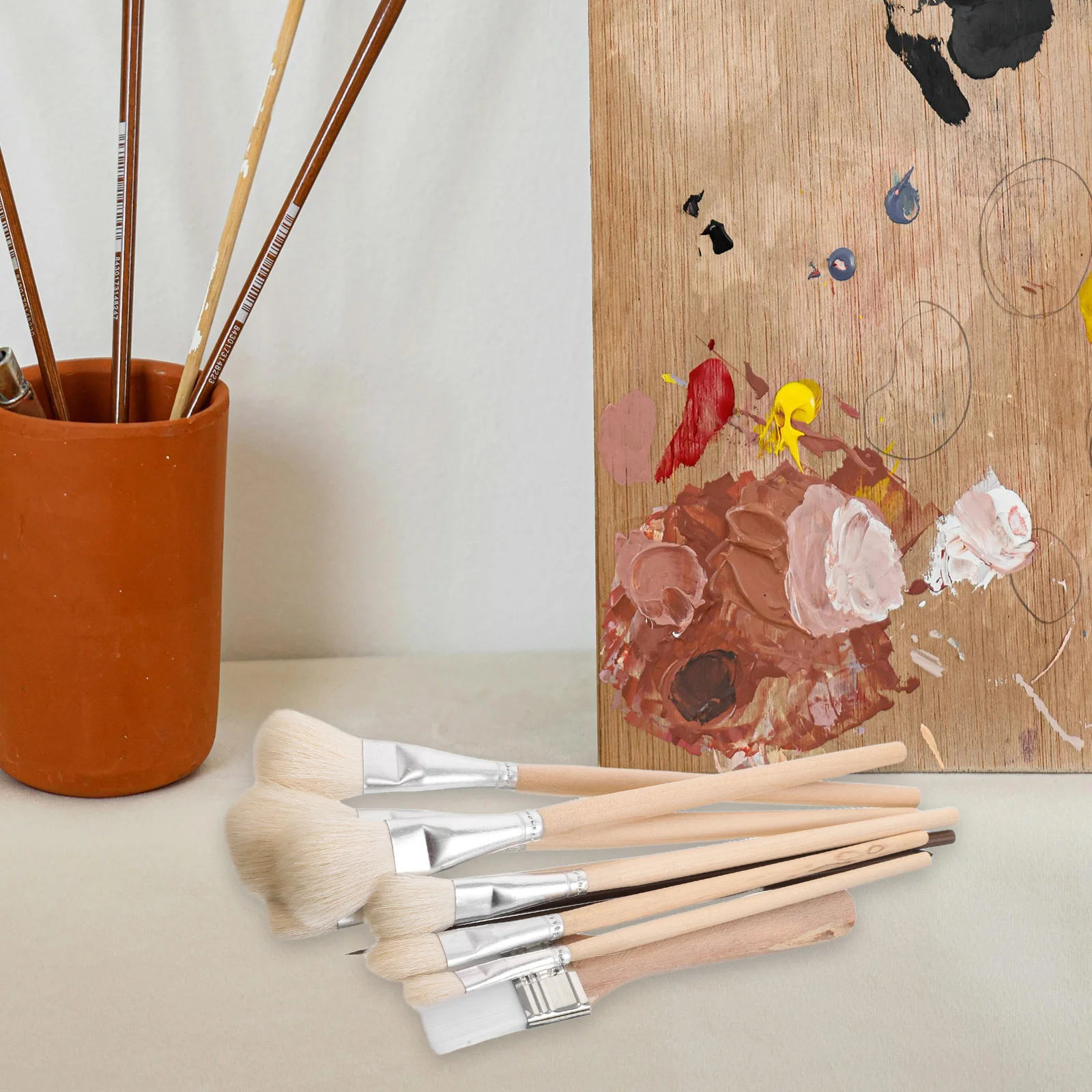 

1Set Oil Painting Brush Set Soft Bristles Watercolor Ceramic Paint Brushes Artists Fine Detail Drawing Brushes Multipurpose