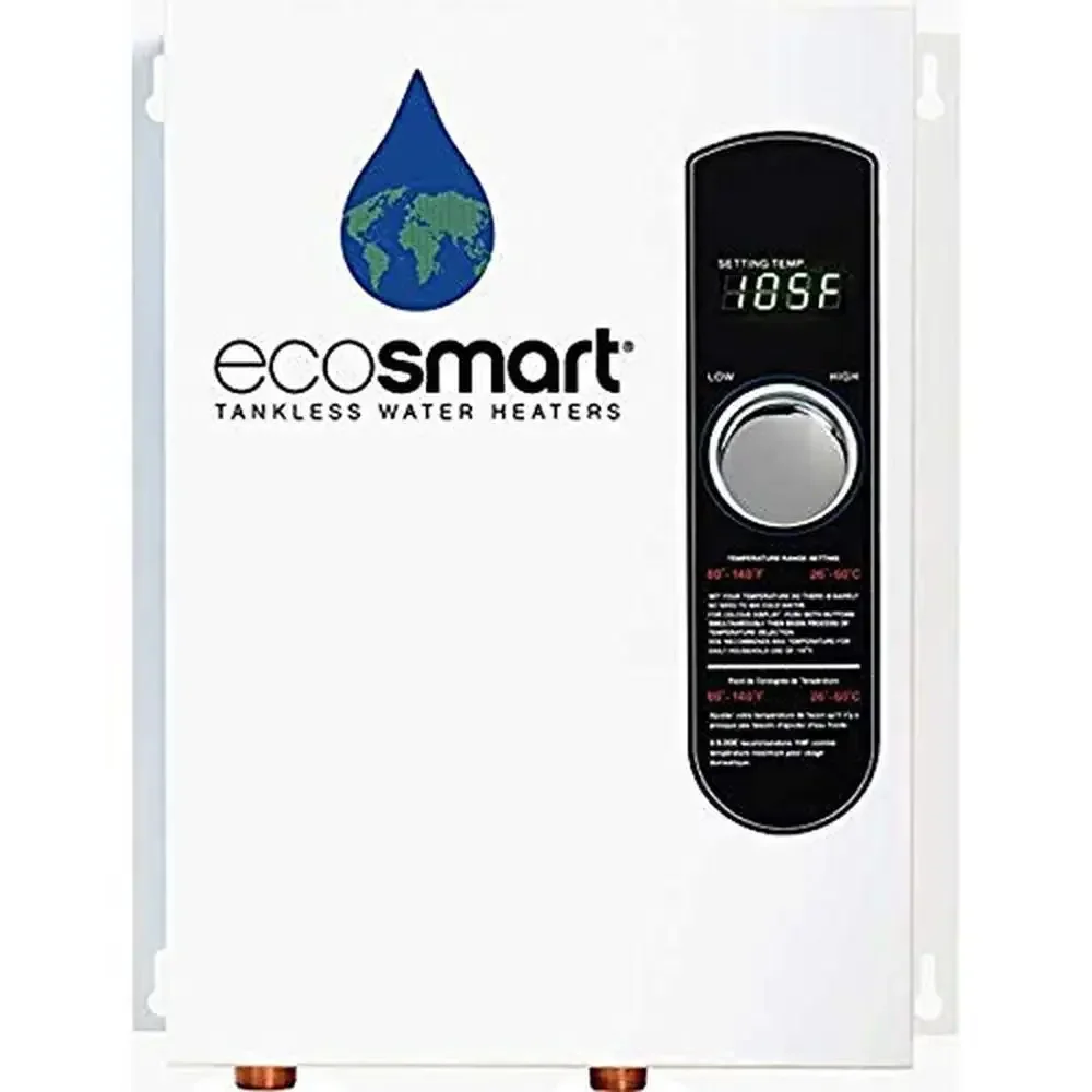 Tankless Water Heater 18KW 240V Self Modulating Technology Compatible with 2 x 40 AMP Breakers White Digital Control 3.51 GPM