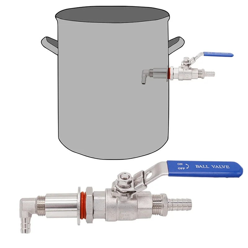Weldless Whirlpool Arm 304 Stainless Steel 1/2 NPT, Homebrew Kettle Brewing Hardware