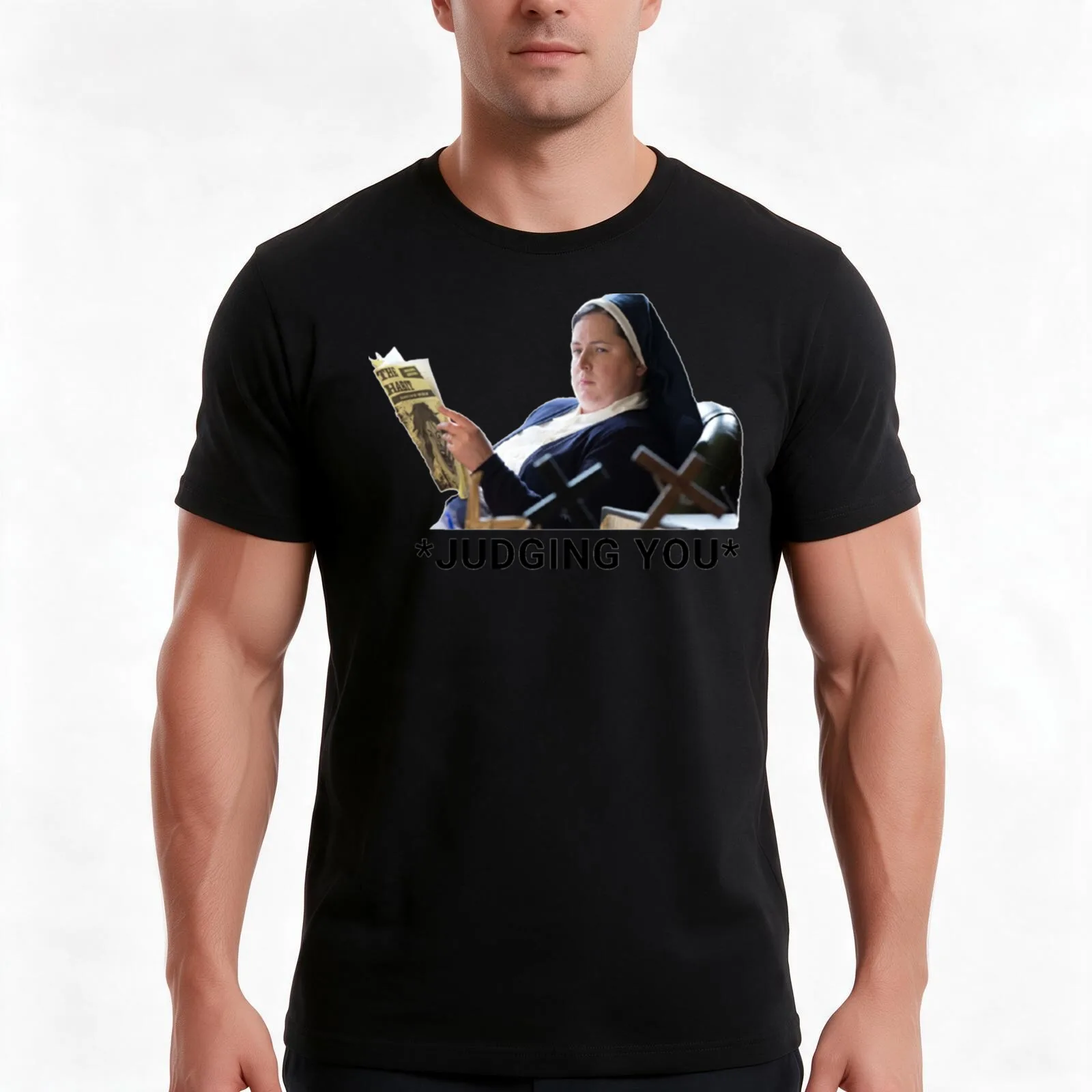 Sister Michael Derry Girls Judging You T-Shirt, Summer Casual Cotton Tee, Oversized Streetwear Tops, Vintage Graphic Print