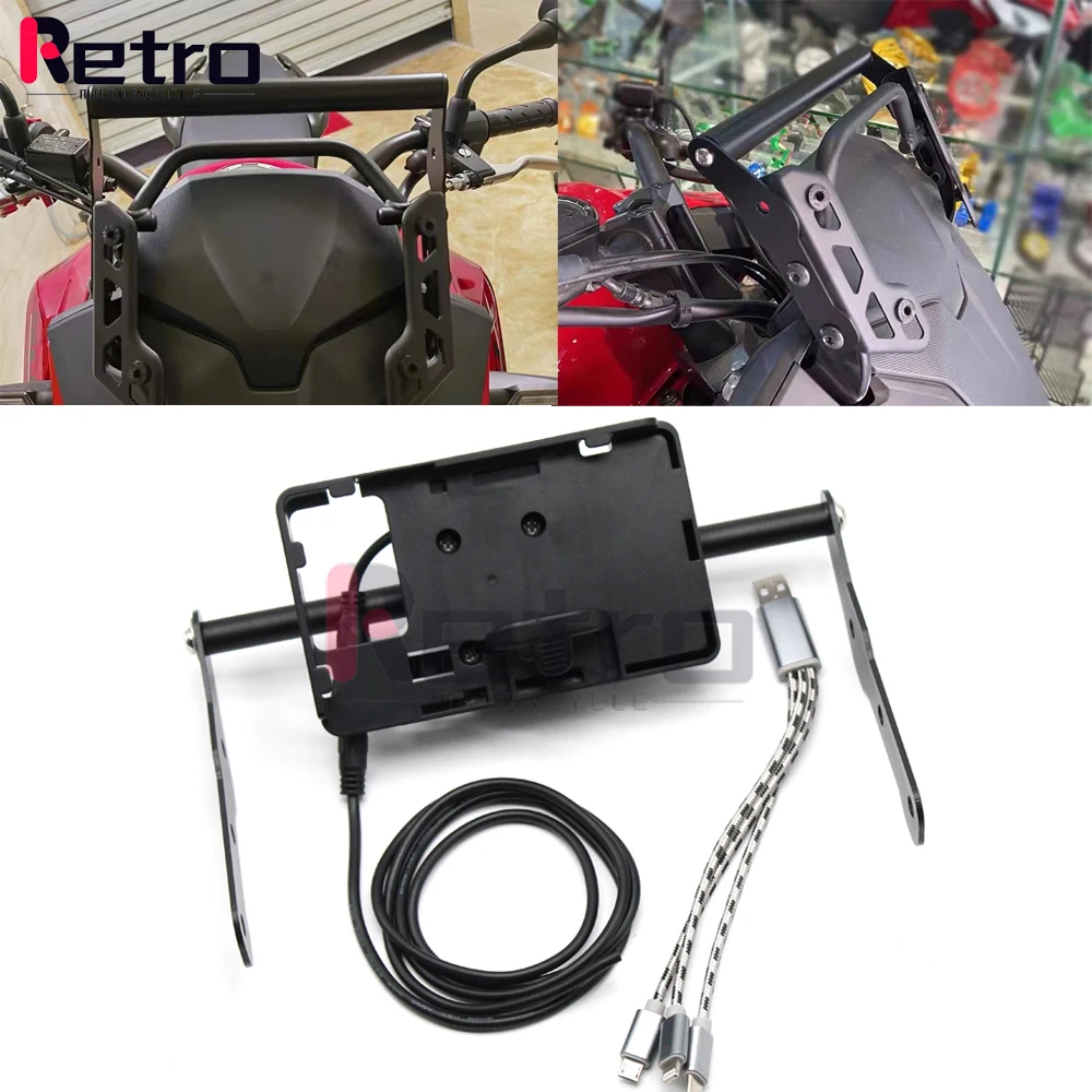 USB Charger Phone Holder Stand Bracket For HONDA CB 500X CB500X 2016-2023 17 18 19 20 21 22 Motorcycle GPS Navigation Plate