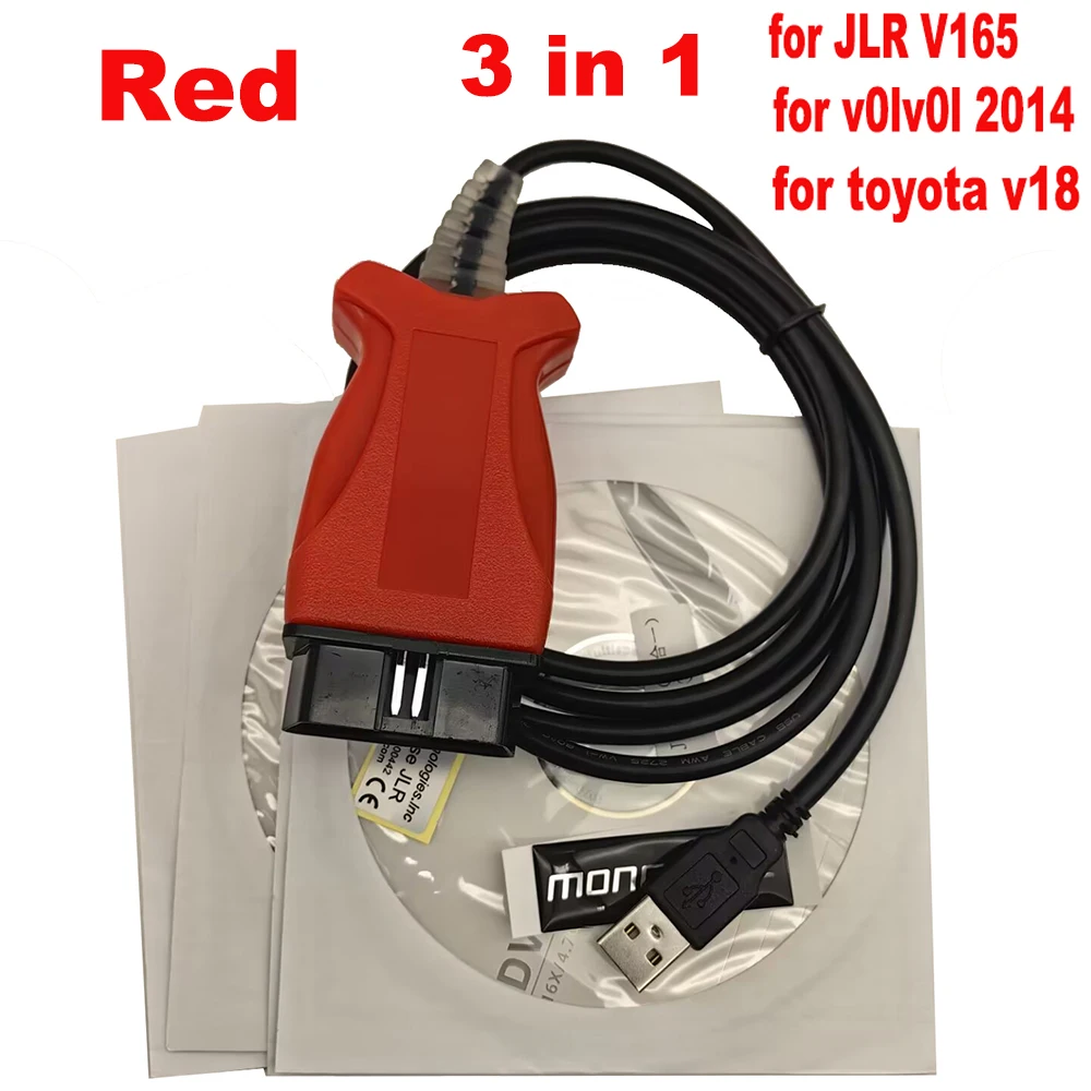 3IN1 JLR Mangoose SDD V165 J2534 Passthru Cable Win10 for Jaguar Land Rover V0LV0L vida 2014 Toyota OBD2 Scanner Diagnostic Tool