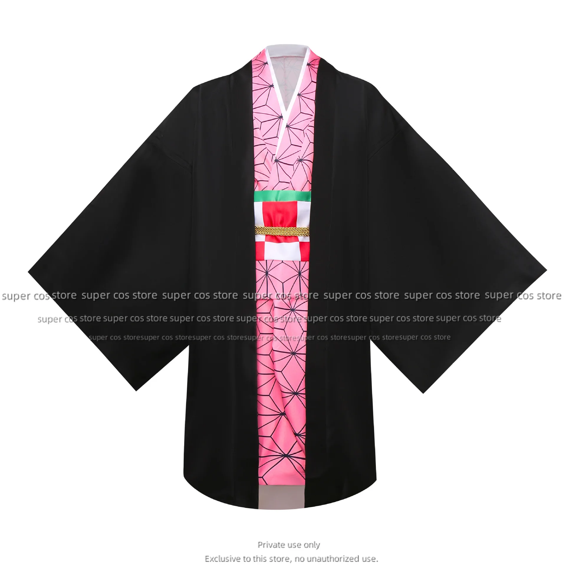 Anime Kimetsu No Yaiba Kamado Nezuko Cosplay Kostuum Kimono Demon Slayer Cosplay Pruiken Haren Halloween Carnaval Vrouwen Outfit