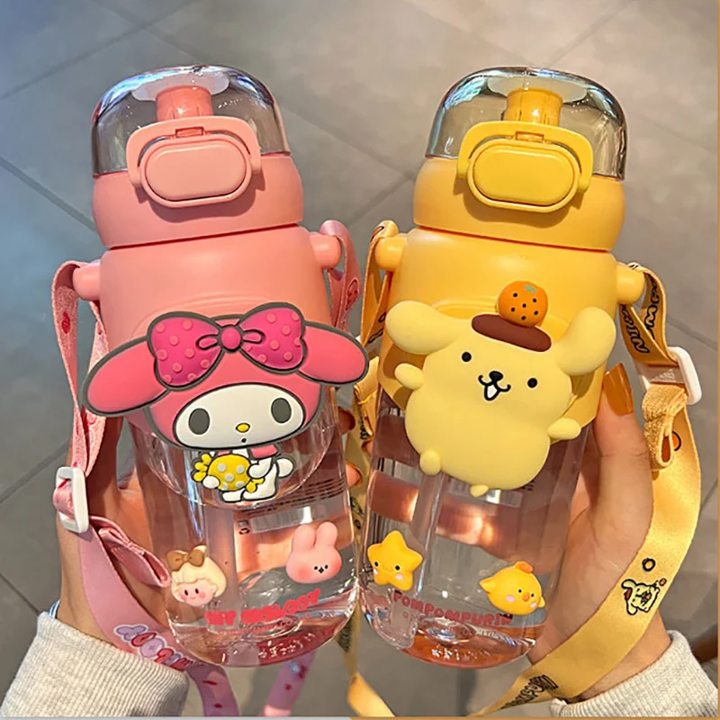 Taza de agua de Hello Kitty para niños, termo de Anime de dibujos animados, My Melody, Tritan, 600ml