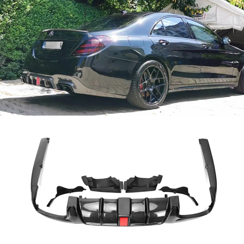 

NEW B Style Carbon Fiber Rear Bumper Diffuser Lip for Mercedes-Benz S Class W222 S63 AMG 2014 - 2020