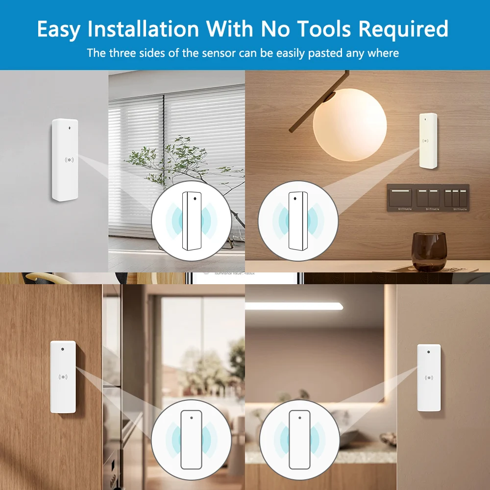 Zigbee Mmwave Sensor de presencia humana, Detector de Radar de detección de distancia de brillo, Sensor de movimiento Tuya Smart Life,