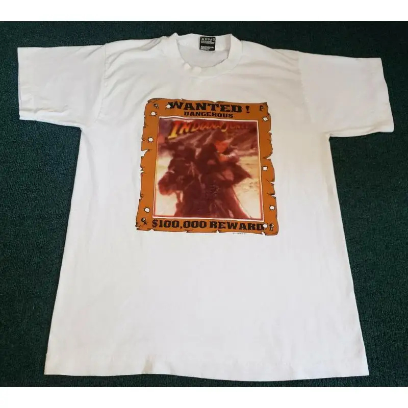 Vintage Indiana Jones y las últimas cruzadas película promocional 80s camiseta mediana