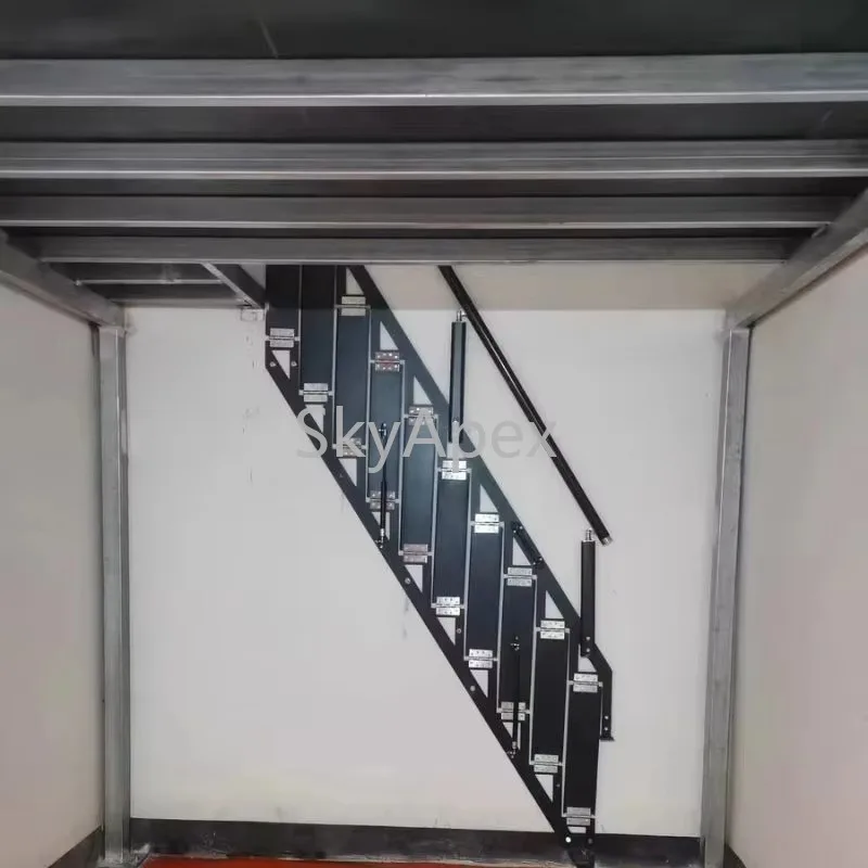 Customizable Custom Aluminum Alloy Folding Attic Ladder Wall-mounted Easy Install Adjustable For Home  Loft  Attic  Space-saving