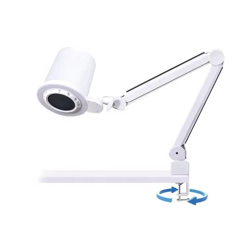 AT-NDC-025 Nail Dust Collector, 2-in-1 Nail Art Vacuum Cleaner with Shadowless LED Lamp, Professional Salon Manicure Equipment,