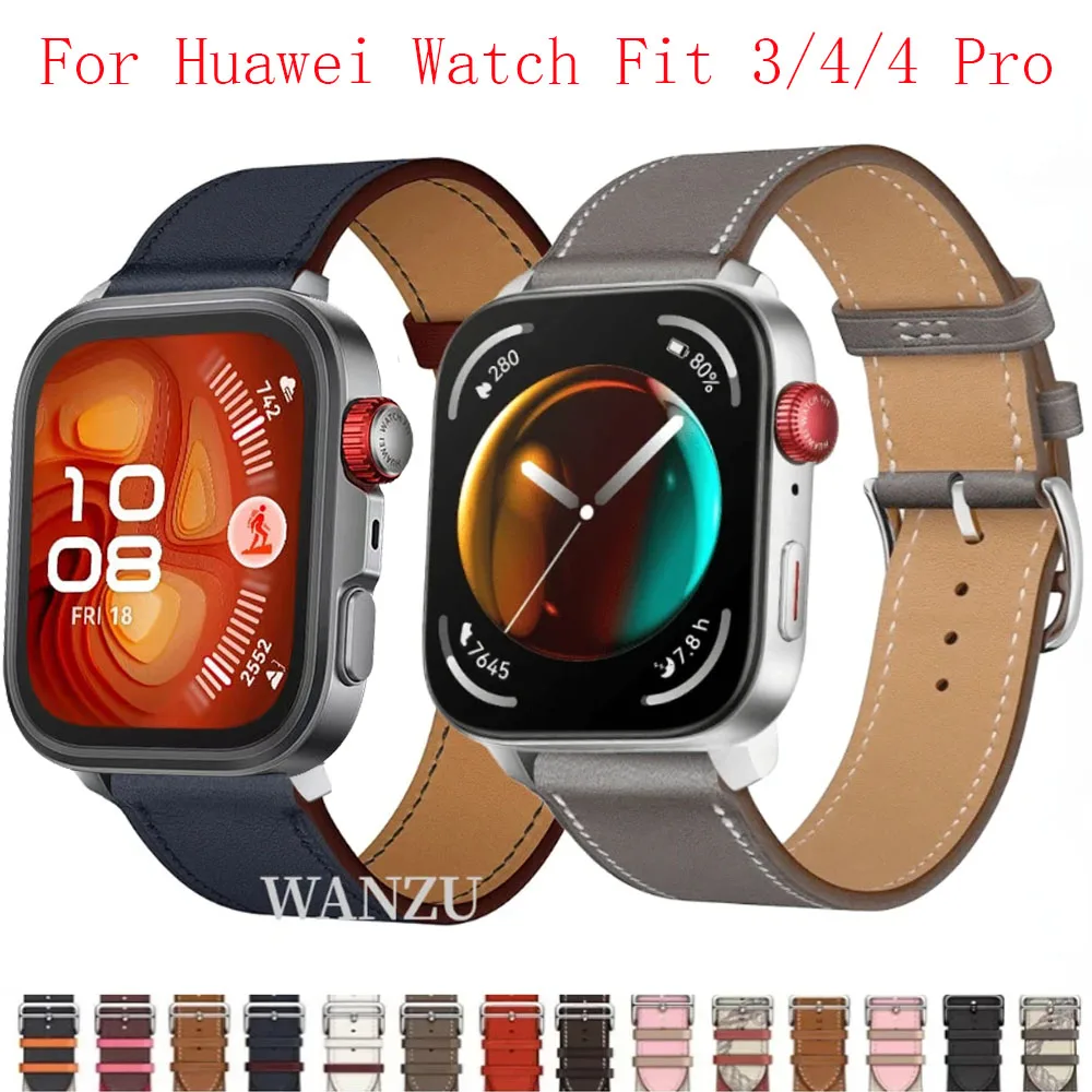Кожаный ремешок для часов Huawei Fit 4/4 Pro, спортивный браслет, высококачественный сменный браслет, аксессуары для часов Huawei Watch Fit 4, ремешок