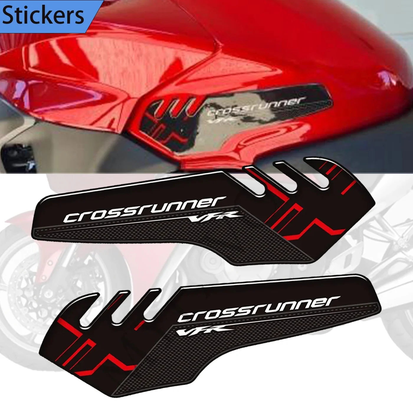 For Honda VFR800 VFR 800 F X Crossrunner Interceptor Motorcycle  Stickers Adhesive Decals Gas Knee Protector Tank Pad Grips