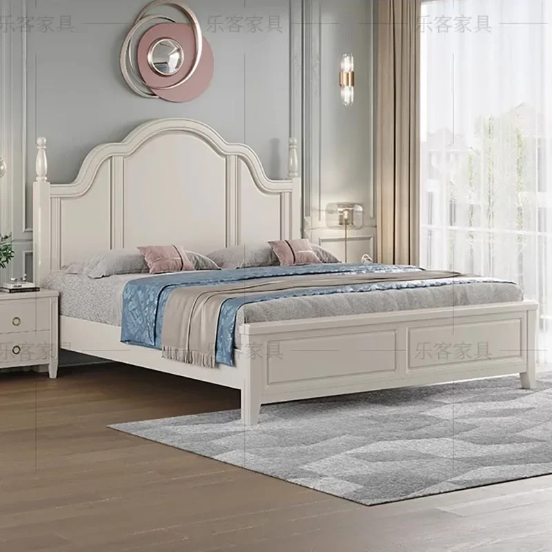 Japanese Hotel Bed Luxury Wood Minimalist Fashionable High Quality Bed White Simple Design Cama De Casal Living Room Furniture