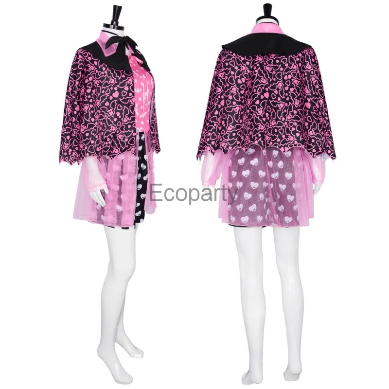 Adult Anime Monster High Costume Girls Draculaura Cosplay Dress parrucca mantello accessori Set donna Halloween Carnival Party Outfits