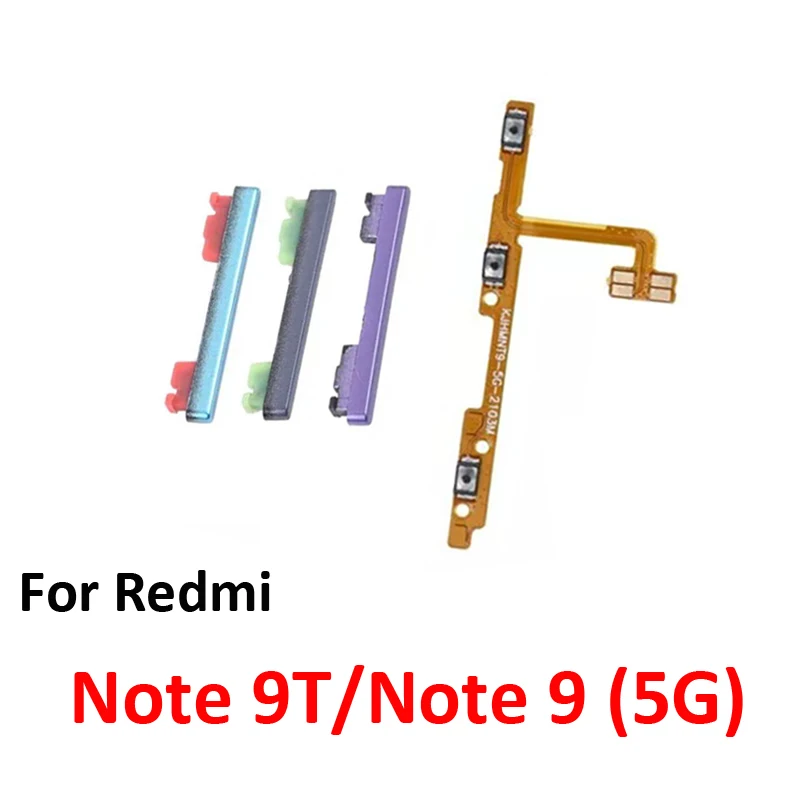 For Xiaomi Redmi Note 9 5G 9T Phone Volume Button Up Down External Side Key Internal On Off Power Flex Cable Replacement Parts