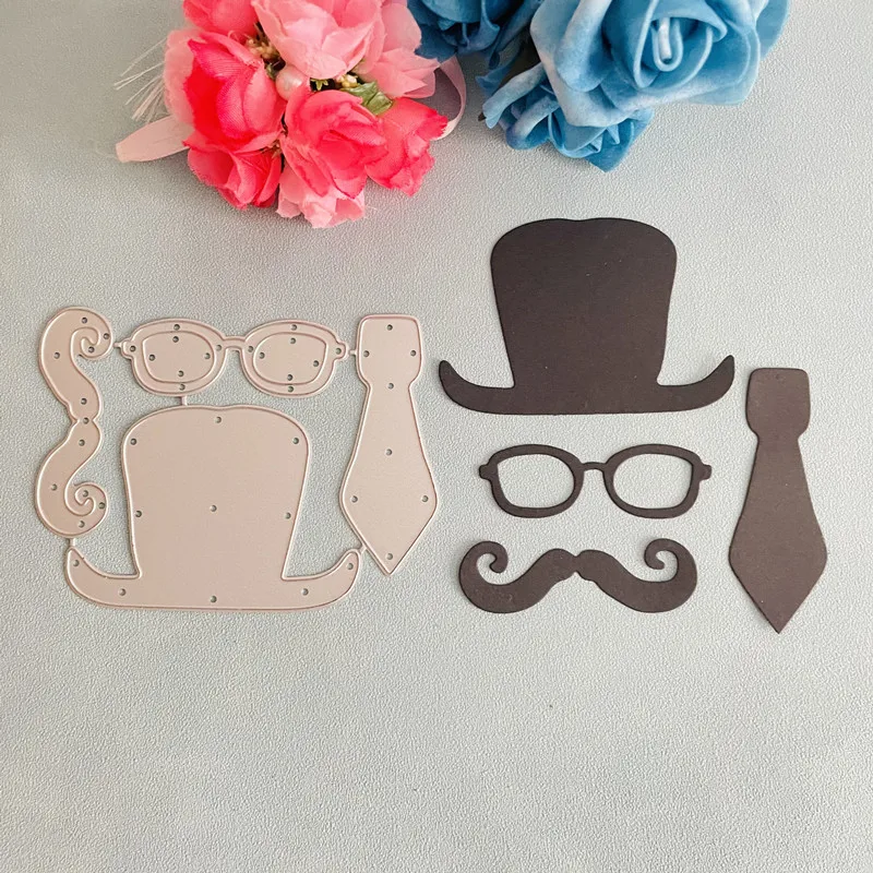 dad father hat Moustache tie decoration Metal Cutting Dies DIY Scrapbook Paper Cards Embossing Craft Die Cut handmade craft