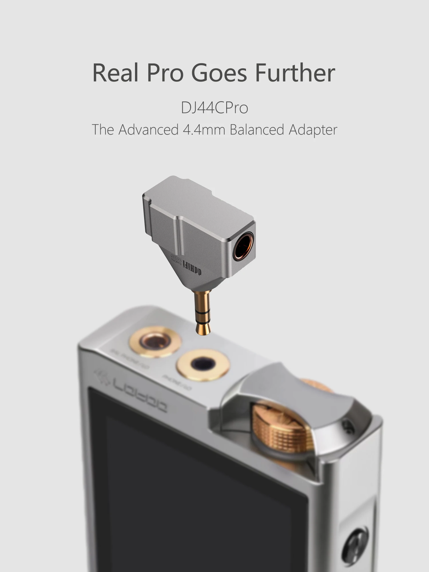 DDHiFi DJ44CPro Fortschrittlicher symmetrischer Adapter, 4,4-mm-Buchse auf 3,5-mm-Stecker, mit kompakter Gehäusekonstruktion – Detail 1