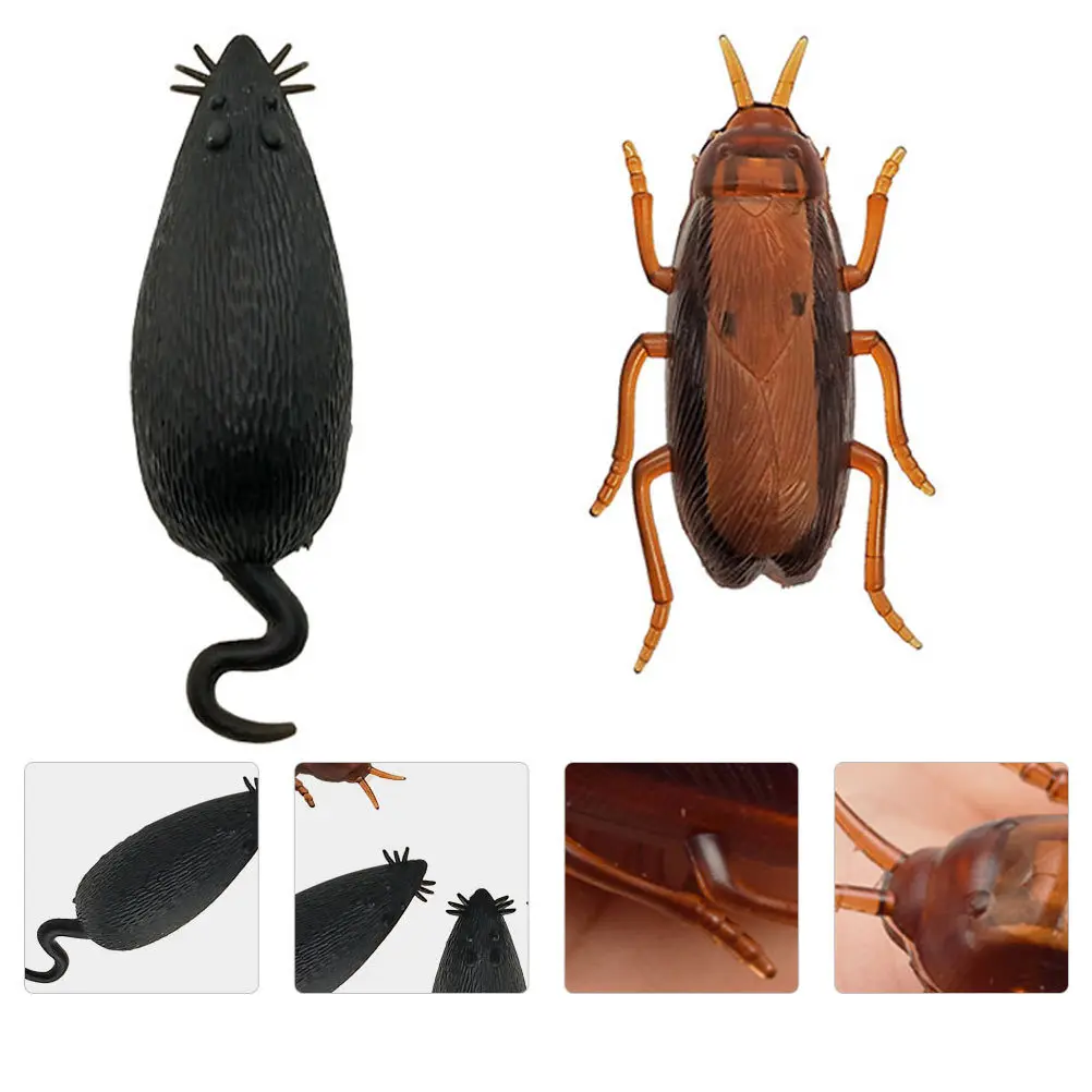 2 قطعة صرصور كهربائي مخيف هالوين محاكاة الفئران الاهتزاز المزحة ديكور المزاح الدعائم للحزب كرنفال محاكاة الفئران