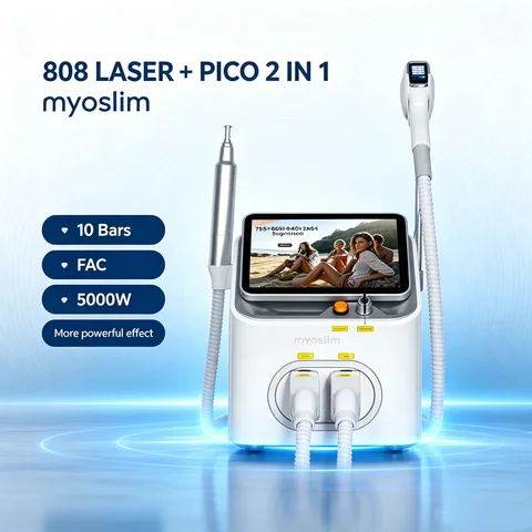 NEW Professional FAC 2 IN 1 808NM Diode Laser Hair Removal Machine Pico Qswitch ND YAG Tattoo Removal Machine 4 Waves 5000W