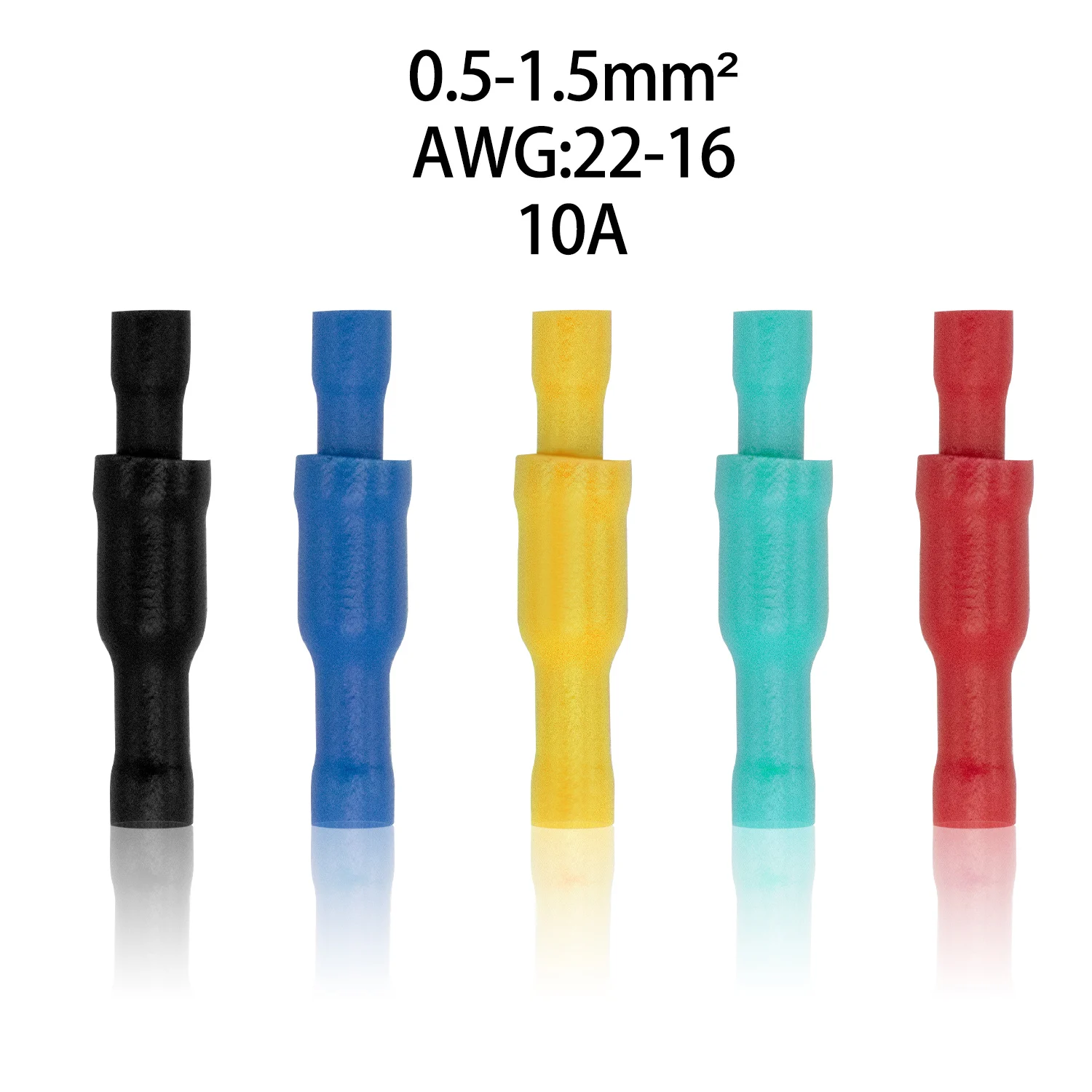 50/100pcs Box-Packed,Butt Crimping Terminal,Bullet Type Lnsulated Electrical Connector,Female and Male Wire Connector,Brass