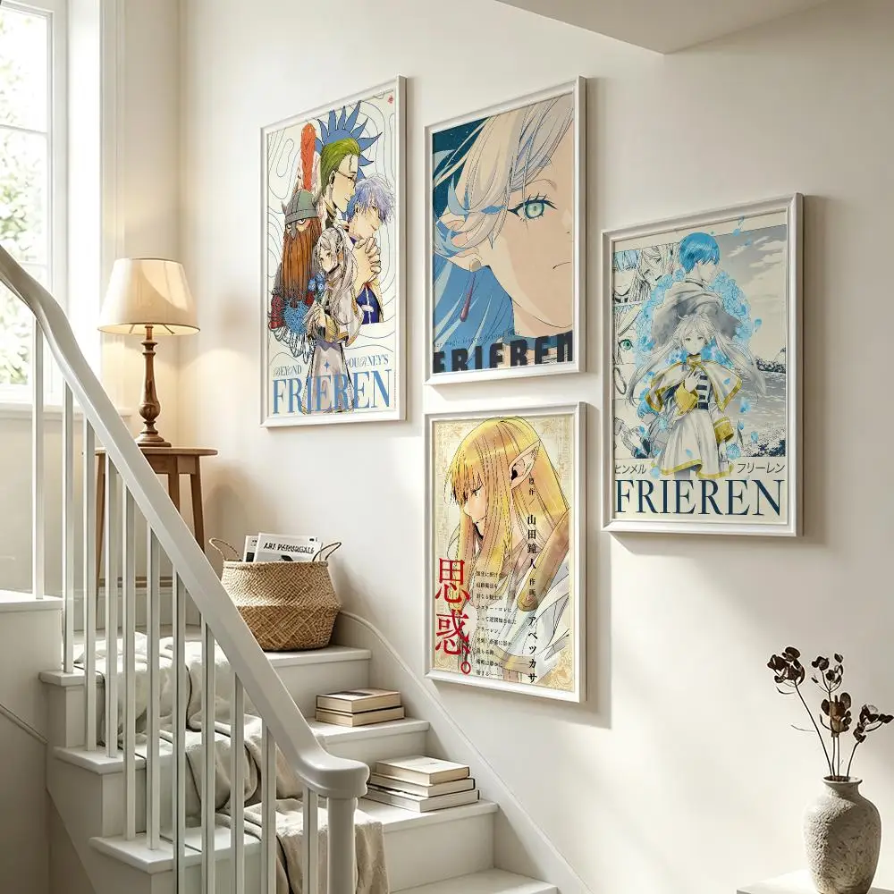 anime Frieren: Beyond Journey's End Poster Poster HD Waterproof Self-adhesive Art Print Wall Decor for Bedroom Living Room Gift