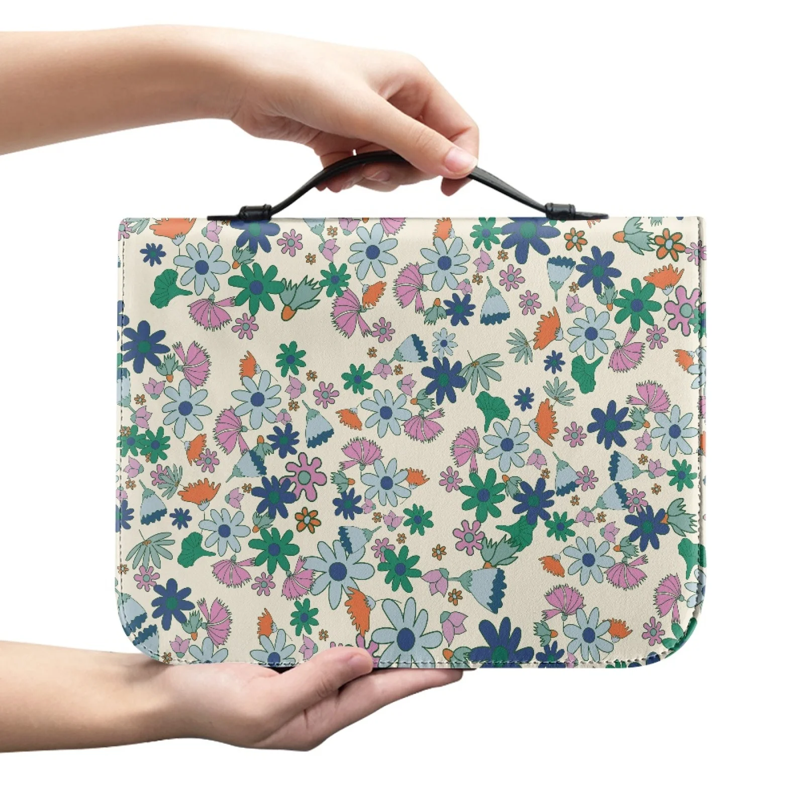 XIXIRIMIDO Cute Floral Pattern Portable Bible Cover for Unisex Zipper Church Bible Bag 2026 Trending