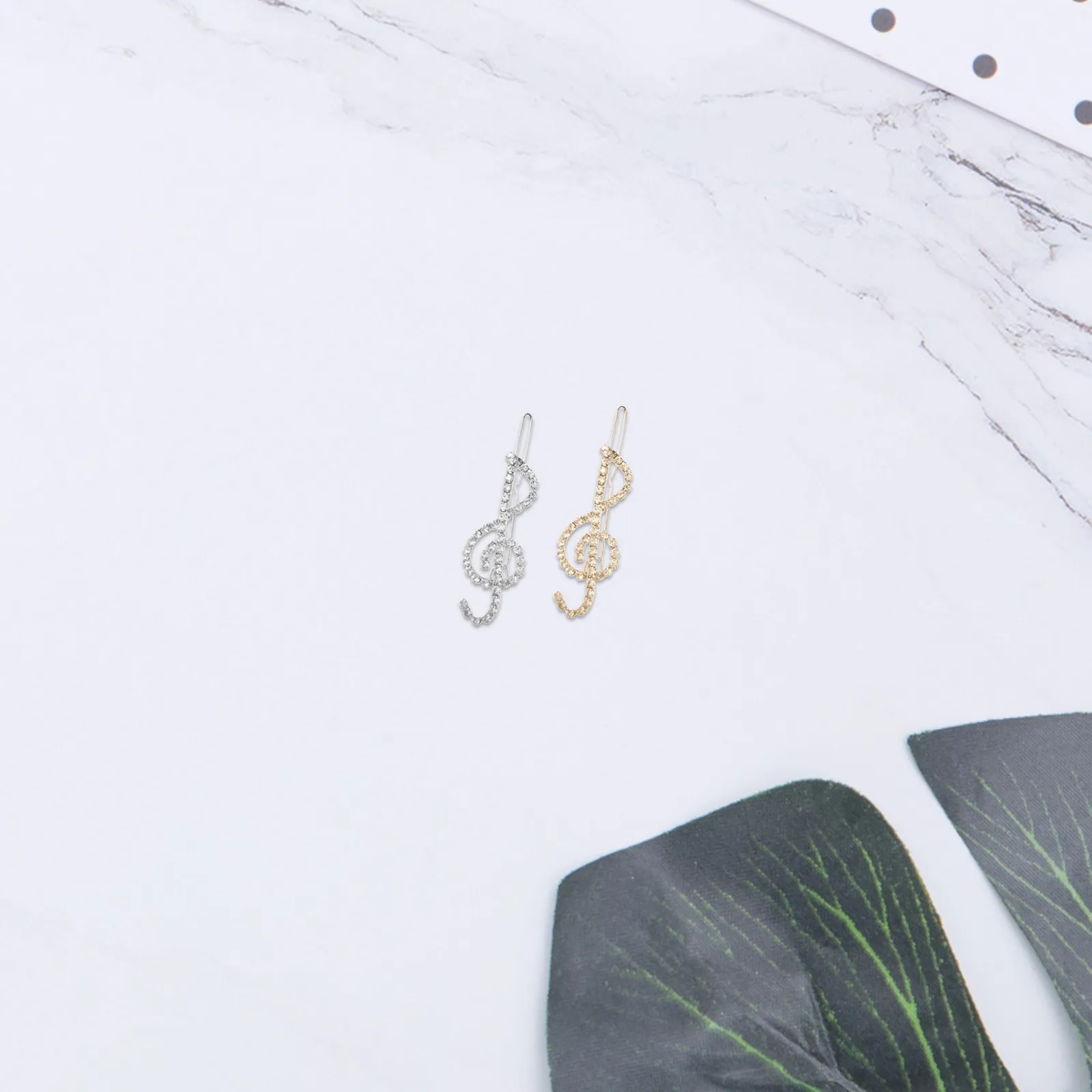 

2Pcs Music Note Hair Clips Rhinestone Hair Accessories for Women Decorative Barrettes Styling Sectioning Carnival Birthday