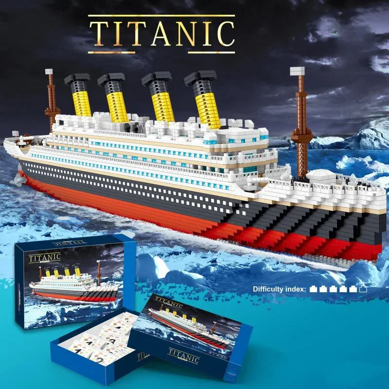 

4404PCS Titanic Building Blocks Cruise Ship Mini Assemble Bricks Model Toys Kits Desktop Decoration Holiday Gifts For Children