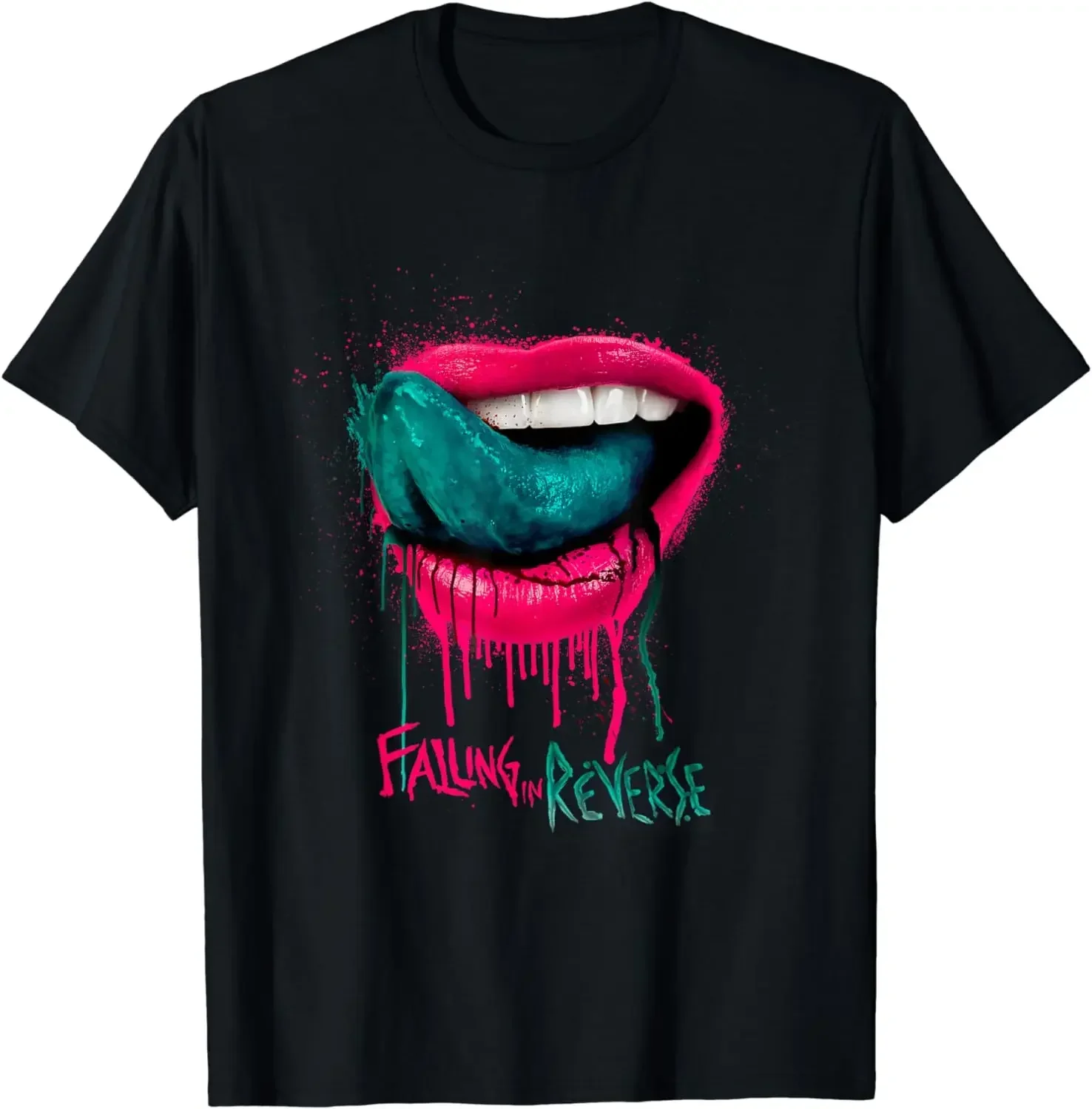 2024 Funny Emo Tops  Men Clothing  Camiseta Hombre Falling in Reverse -womens Official Merchandise - Lips T-Shirt  Summer