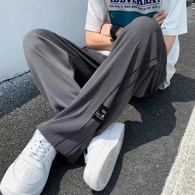 

Ice Silk Cool Feeling Ultra-Thin Casual Pants Men's Summer Workwear Loose Drapey Straight Leg Sporty Comfortable Long Trousers