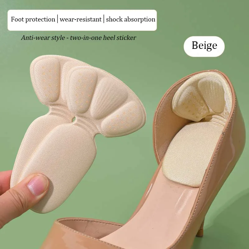 Heel Stickers High Heels Heel Protection Pads Anti-pain Anti-wear Anti-drop Not Heel Half Size Pad Women Inserts T Shape 2 In 1