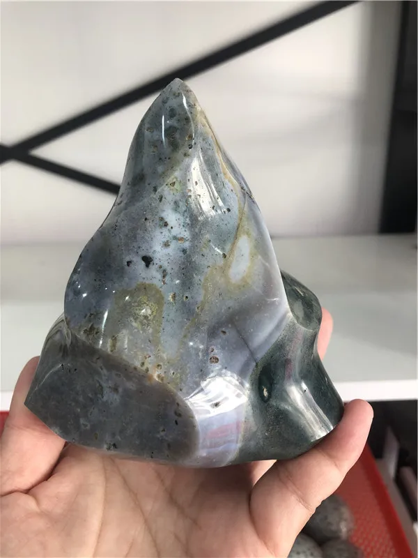 1LB Natural Ocean Jasper Crystal Torch crystal crafts Energy gem quartz Hand carved home decoration